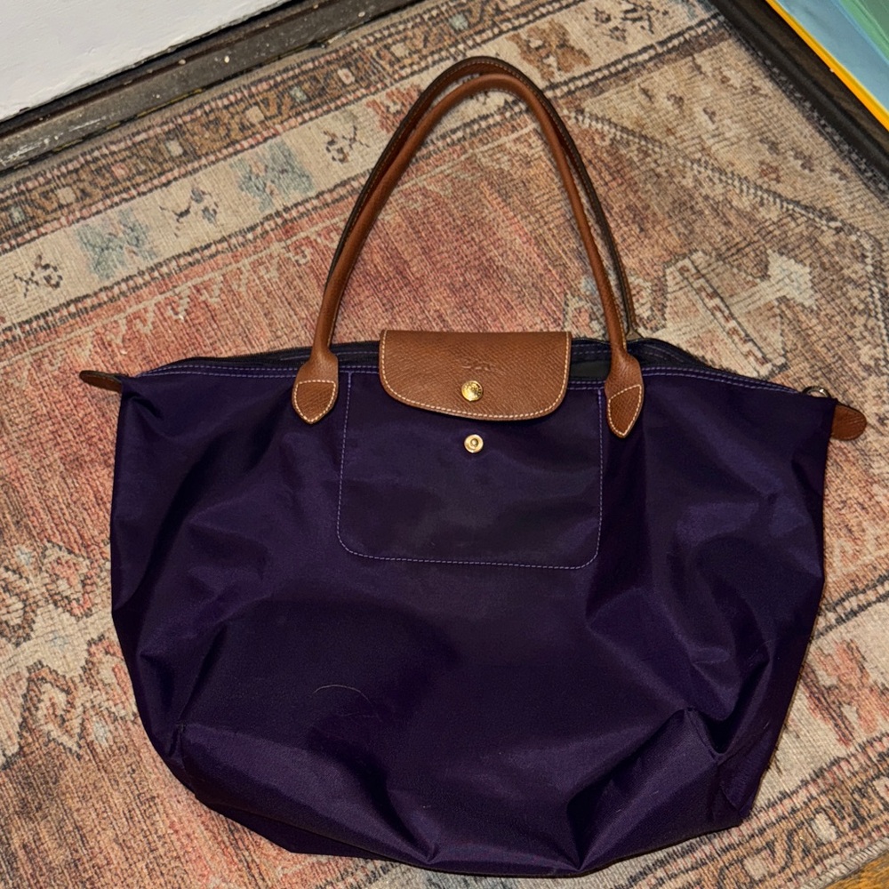 Purple Longchamp Le Pliage Shoulder Bag
